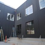 View of a building with metal siding
