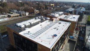 overhead view of a commercial building