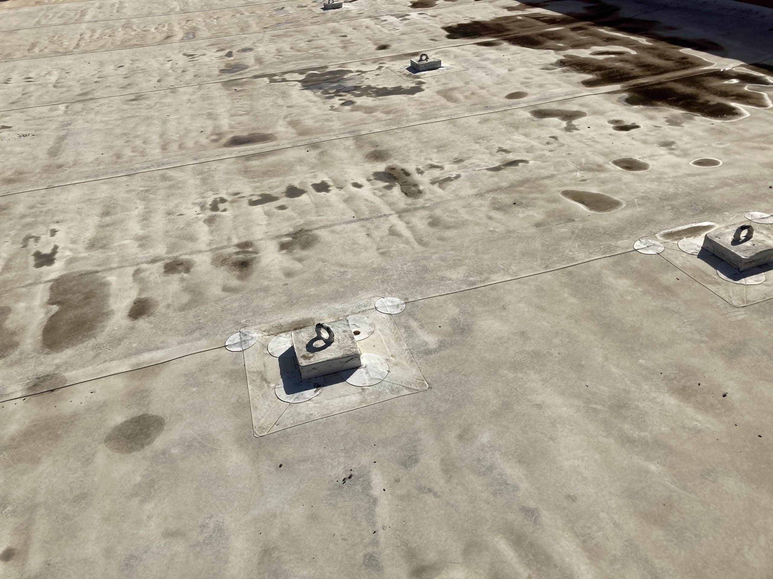 Close up view of commercial roof top